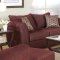 Wine Chenille Contemporary Living Room w/Hardwood Frame