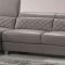 Light Grey Full Italian Leather Modern Sectional Sofa