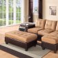 2502 Sectional Sofa Set in Dark Brown Bi Cast & Beige Microfiber