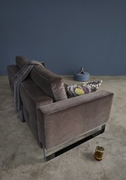 Cassius Vintage Sofa Bed in Dark Gray Velvet by Innovation
