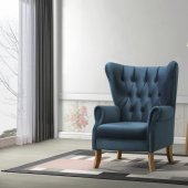 Adonis Accent Chair Set of 2 59518 in Azure Blue Velvet by Acme