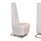 White Crocodile Patterned Vinyl Set of 2 Tall Dining Side Chairs
