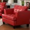 9994RED Della Sofa by Homelegance in Red Bonded Leather