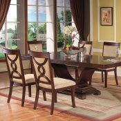 Brown Finish Modern 5Pc Dining Set w/Optional Arm Chairs