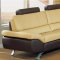 Beige & Brown Two-Tone Leather Modern 3Pc Living Room Set