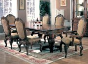 Antique Brown Elegant Extendable Dining Room Table