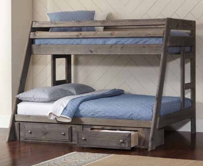 Wrangle Hill 400830 Bunk Bed in Gun Smoke by Coaster w/Options