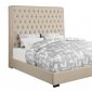 Camille 300722 Upholstered Bed in Cream Fabric by Coaster