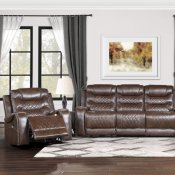 Putnam Recliner Sofa 9405BR in Brown Fabric by Homelegance