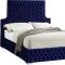 Sedona Upholstered Bed in Navy Velvet Fabric w/Options