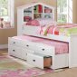 F9223 Kids Bedroom 3Pc Set by Poundex in White w/Trundle Bed