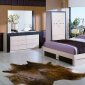 Two-Tone Beige and Wenge Matte Finish Modern Bedroom Set