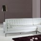 White, Black or Brown Button-Tufted Leather Sectional Sofa