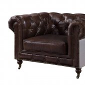 Aberdeen Chair 56592 in Brown Top Grain Leather by Acme