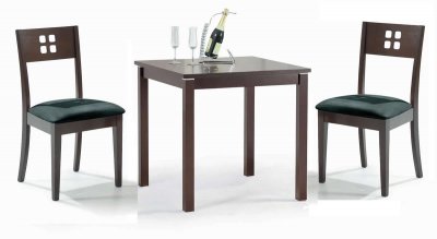 Walnut Finish Modern Dining Table w/Optional Side Chairs