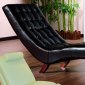 Brown Leather Upholstery Contemporary Chaise Lounge