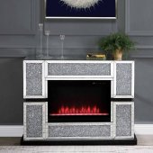 Noralie Electric Fireplace 90660 in Mirrored by Acme
