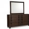 Warm Tobacco Finish Contemporary Bedroom w/Optional Casegoods