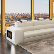 Polaris Mini Sectional Sofa in White Bonded Leather by VIG