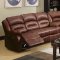 9172/9242 Reclining Sectional Sofa in Brown Bonded Leather