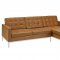 Loft Sectional Sofa in Tan Leather by Modway