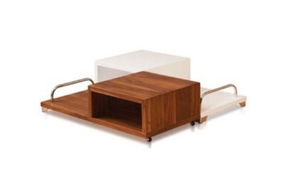 Two-Tone Finish Modern Coffee Table w/Storage