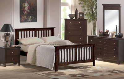 Chocolate Brown Contemporary Kids Bed w/Optional Casegoods