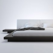 Two-Tone Modern Platform Bed With Built-In Side Tables