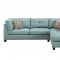 Laurissa Sectional Sofa w/Ottoman 54395 in Light Teal by Acme