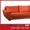Orange Top Grain Leather Modern Sofa w/Optional Chair, Loveseat