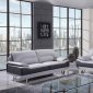 U7330 Sofa in Light & Dark Grey Bonded Leather by Global