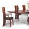 Two-Tone Cherry & Silver High Gloss Finish Classic Dining Room
