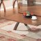 Dark Oak Finish Extendable Elegant Coffee Table w/X Shape Legs