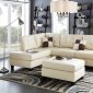 F6856 Sectional Sofa 3Pc in Beige Faux Leather by Boss