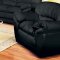 Black Bonded Leather Elegant Living Room w/Pillow Top Seats