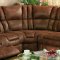 Brown Specially Treated Microfiber Sectional Sofa W/Recliner