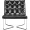 Black Leatherette Contemporary Lounge with Chromed Steel Frame