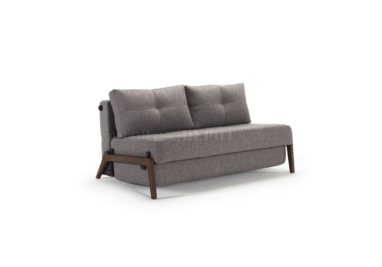 grey sofa bed wooden legs