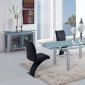 Frosted Glass Top & Silver Finish D88DT Dining Table w/Options