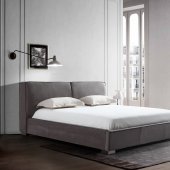 Serene Upholstered Bed in Gray by J&M