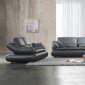 Black Leather Upholstered Stylish Living Room Set