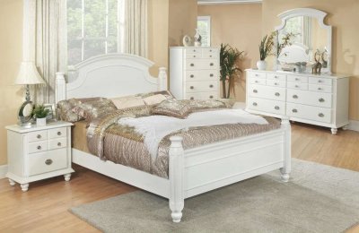 Laura Bedroom in White by Global w/Optional Casegoods