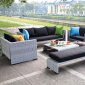 Grey Finish Modern 5Pc Outdoor Sofa Set