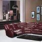 Gramercy 644 Motion Sectional Sofa in Burgundy Bonded Leather