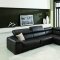 Deon Sectional Sofa in Brown Leather w/Adjustable Headrests