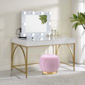 Lightmane Vanity Desk AC00900 in White & Gold by Acme