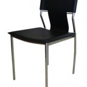 Set of 4 Black Leatherette Modern Dining Chairs