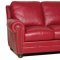 Weston Sofa & Loveseat Set in Red Full Leather w/Options