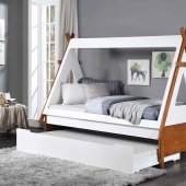 Loreen Twin Bed BD01287T in White & Oak by Acme w/Trundle