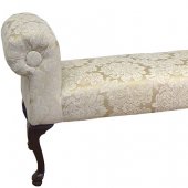 Beige Fabric Elegant Traditional Bench